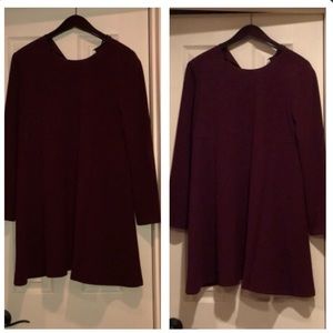 Burgundy long sleeve Zara dress